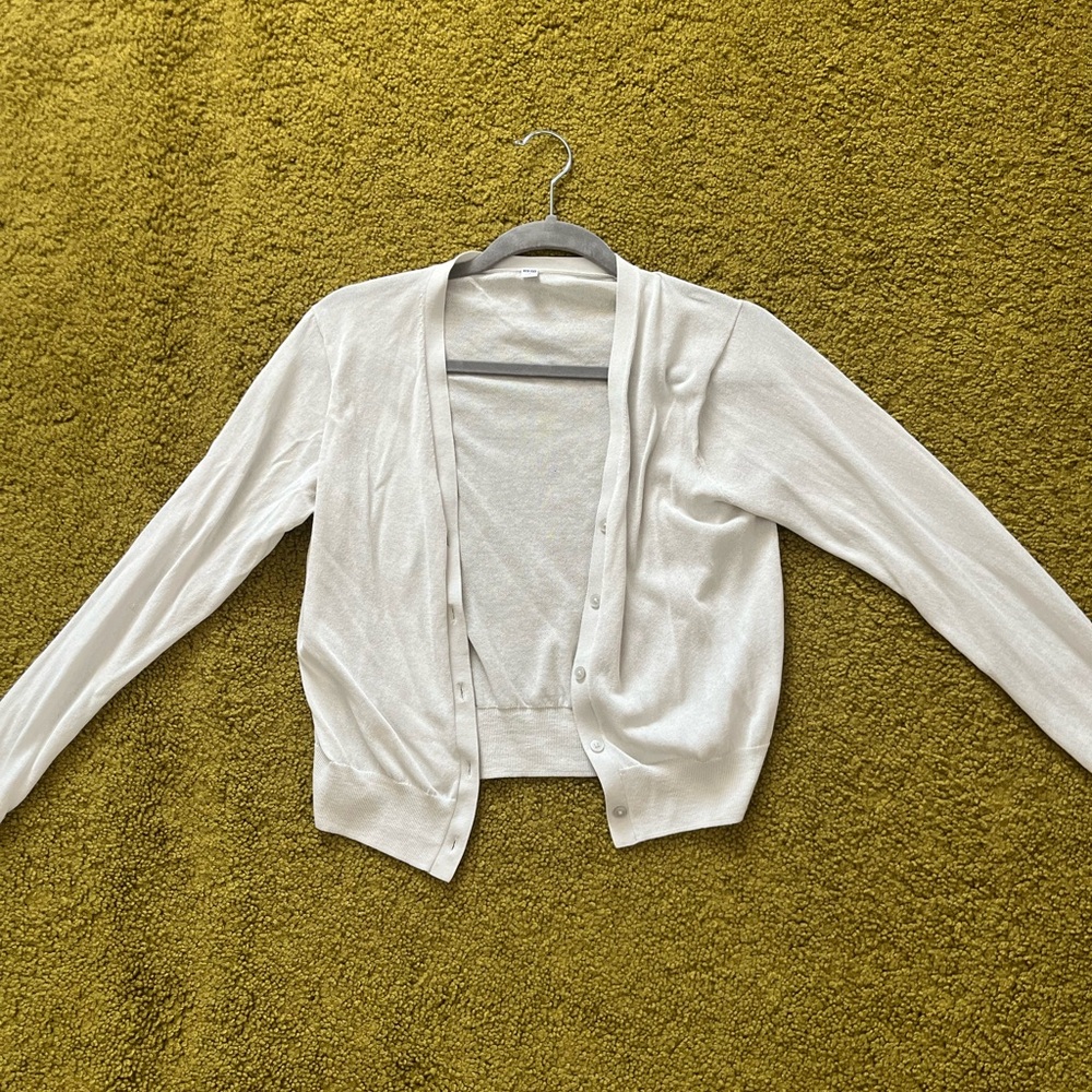 Uniqlo White Women's Cardigan Sweater